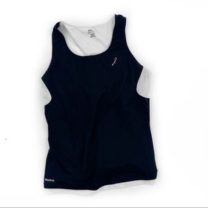 Reebok Play Dry Black/White Mesh Breast Cancer Awareness Workout Tank Size Large
